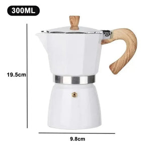 Cafeteira Moka Clássica com Cabo de Madeira Vintage