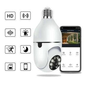 Câmera de Segurança 360 Graus Wi-Fi Full HD 1080p Com Gravador Microfone