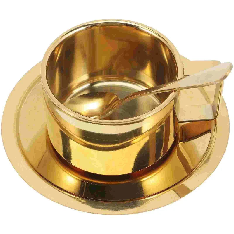 Caneca de Café Dourado de Aço Inoxidável