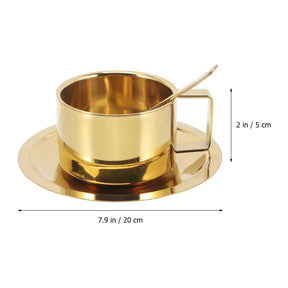 Caneca de Café Dourado de Aço Inoxidável