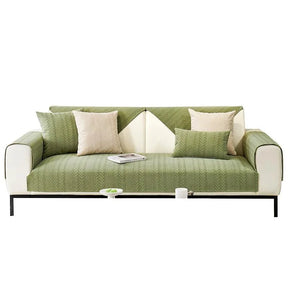 Capa de Sofá de Couro Simples e Moderna Chenille  Verde