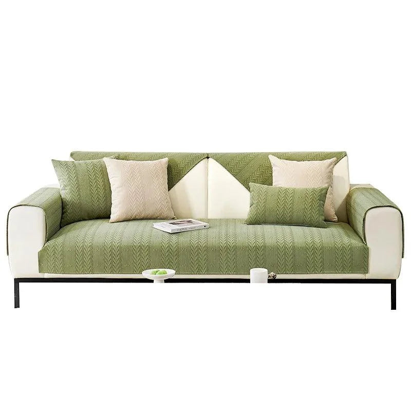Capa de Sofá de Couro Simples e Moderna Chenille  Verde
