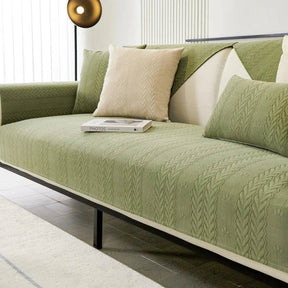 Capa de Sofá de Couro Simples e Moderna Chenille  Verde