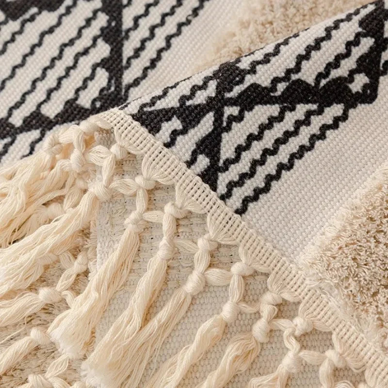 Capa de Sofá Estilo Boho em Algodão e Linho com Design 3D   Mod 02