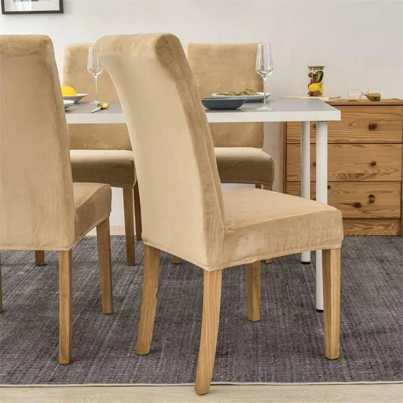 Capa Para Cadeira de Jantar Suede Premium Bege