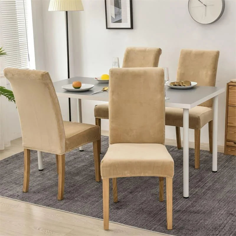 Capa Para Cadeira de Jantar Suede Premium Bege