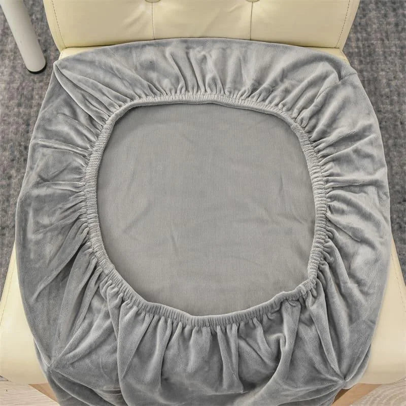 Capa Para Cadeira de Jantar Suede Premium Cinza Claro