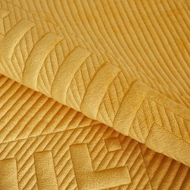 Capa para Sofá Acolchoada em Plush Macio Antiderrapante  Amarelo