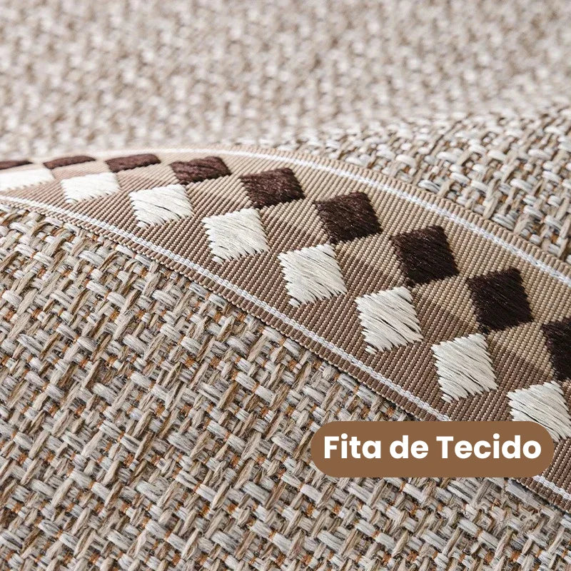 Capa para Sofá em Algodão e Linho Antiderrapante com Design Minimalista  Cáqui
