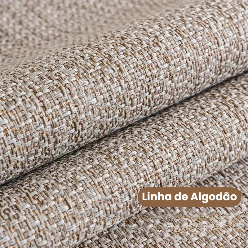 Capa para Sofá em Algodão e Linho Antiderrapante com Design Minimalista  Cáqui