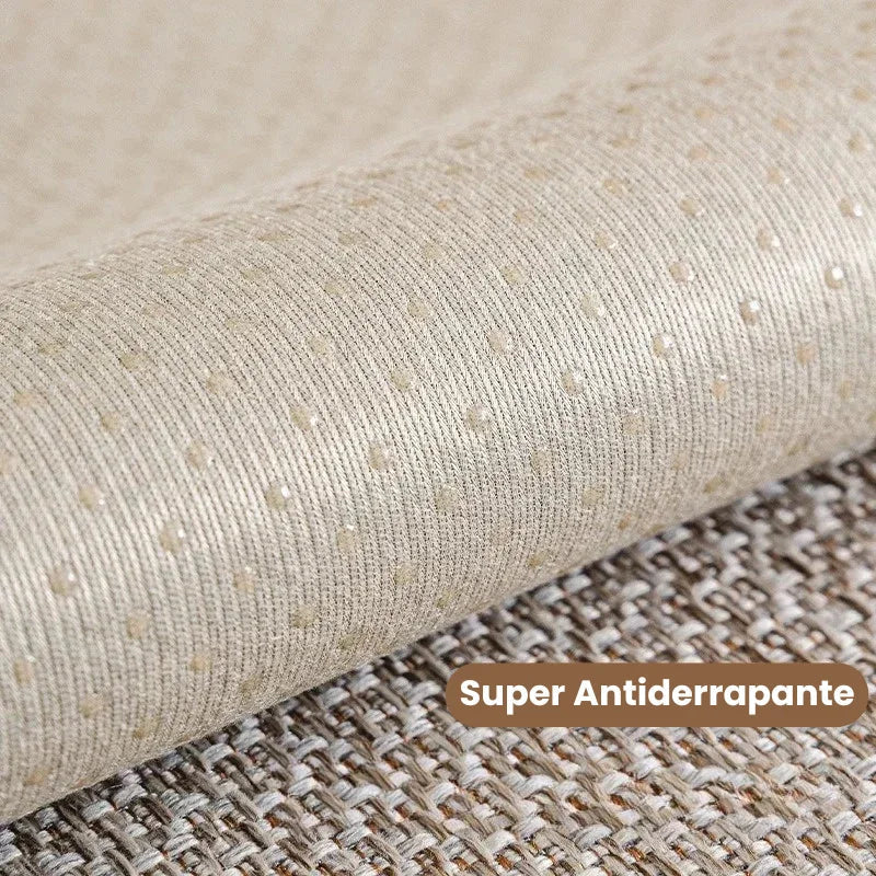 Capa para Sofá em Algodão e Linho Antiderrapante com Design Minimalista  Cáqui