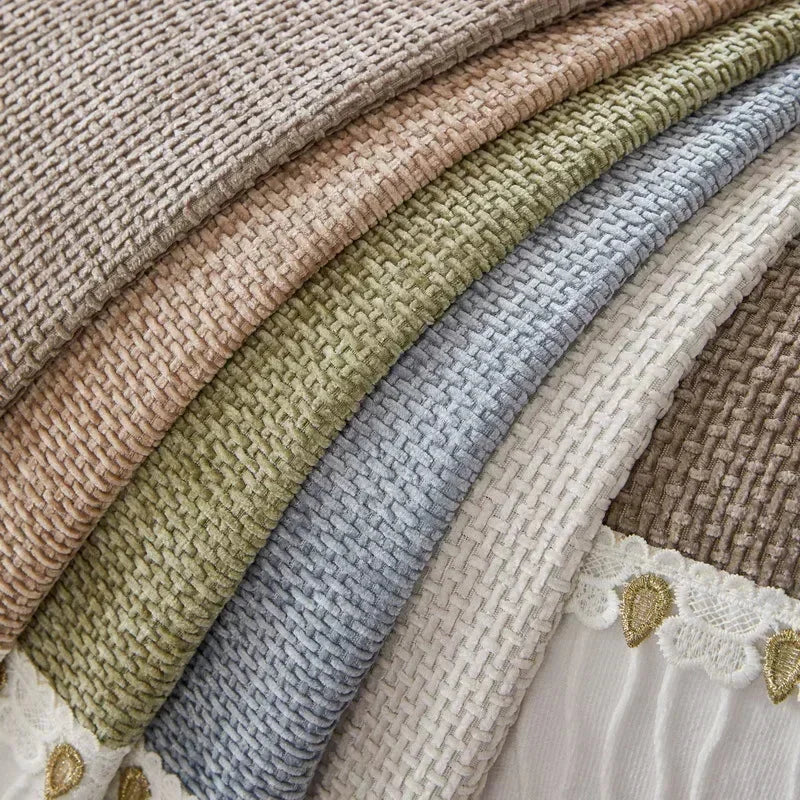 Capa para Sofá em Chenille Antiderrapante com Acabamento Elegante  Marrom Claro