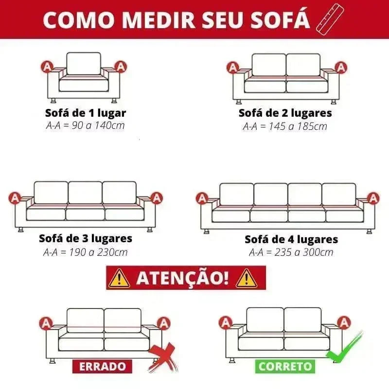 Capa para Sofá em Chenille Antiderrapante com Acabamento Elegante  Azul