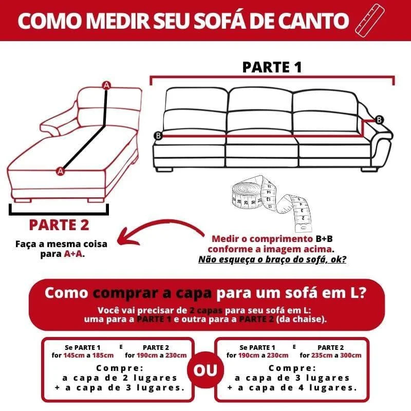 Capa para Sofá Premium Suede Bege