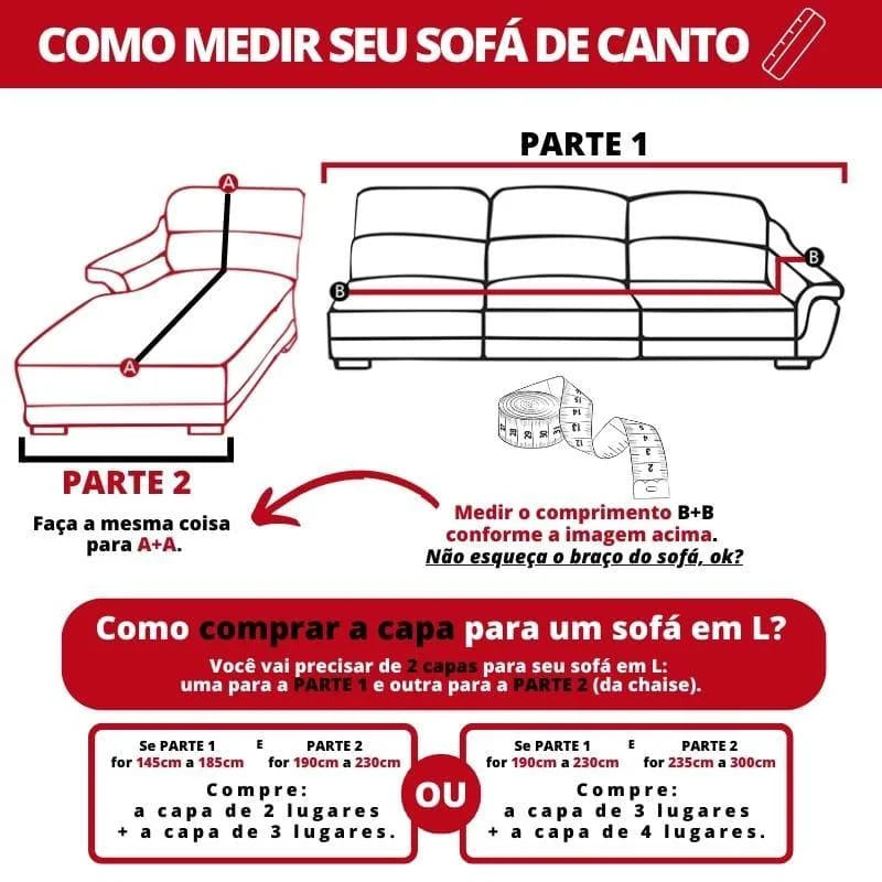 Capa para Sofá Premium Suede Cinza