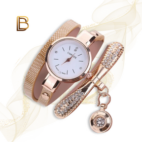 Relógio Feminino MultCharm + Pulseira Fashion