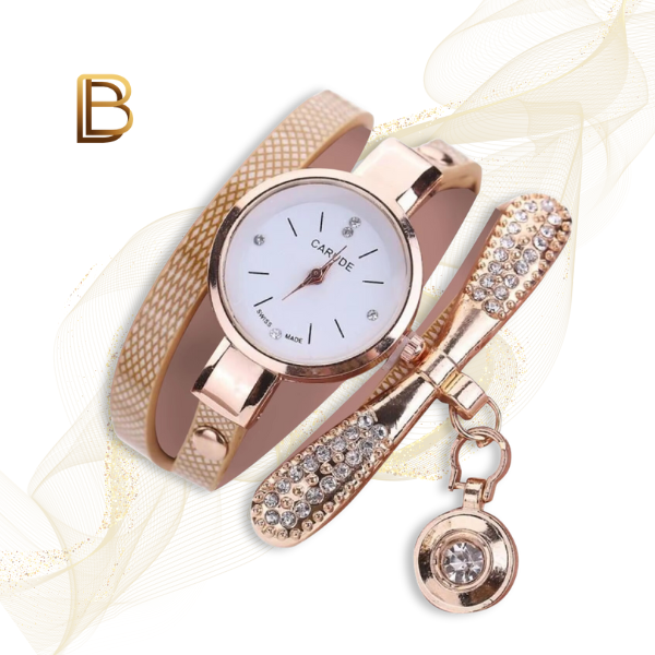 Relógio Feminino MultCharm + Pulseira Fashion