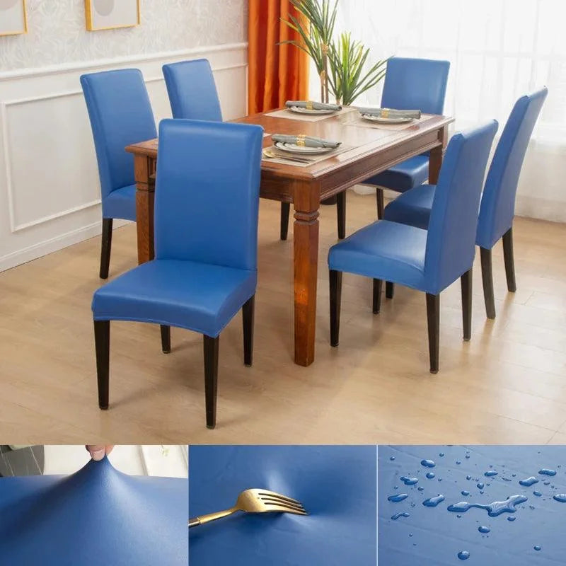 Capas para Cadeiras de Jantar em Couro PU Impermeáveis