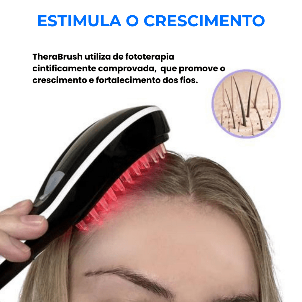 CapilarTech 4 em 1 - Sua escova de fototerapia + Brinde - Tudo Tem