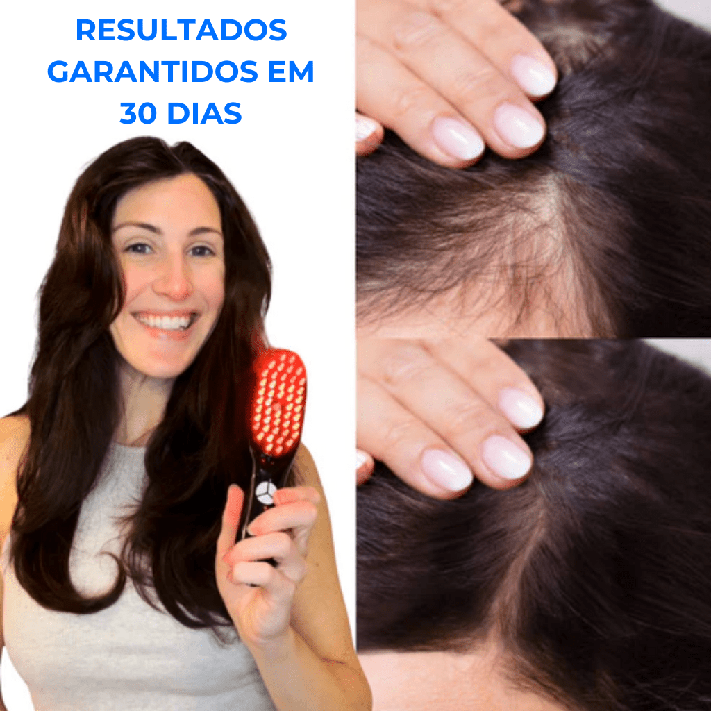 CapilarTech 4 em 1 - Sua escova de fototerapia + Brinde - Tudo Tem