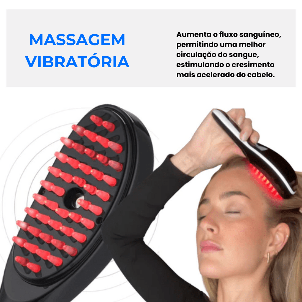 CapilarTech 4 em 1 - Sua escova de fototerapia + Brinde - Tudo Tem