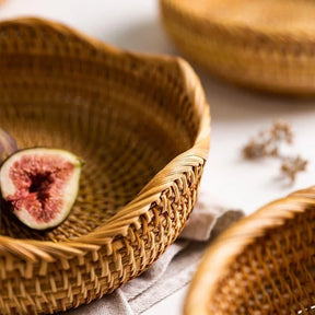Cesta de Vime em Rattan Feita à Mão