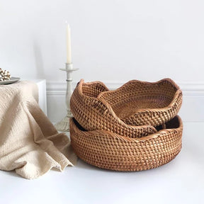 Cesta de Vime em Rattan Feita à Mão