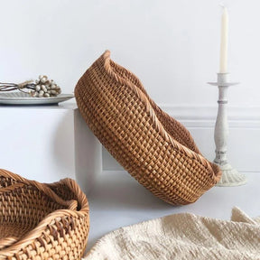 Cesta de Vime em Rattan Feita à Mão