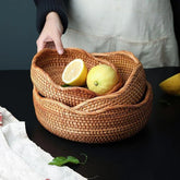 Cesta de Vime em Rattan Feita à Mão