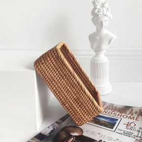 Cesto de Palha Rattan Feito à Mão