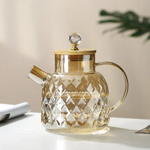 Chaleira de Vidro Borossilicato Tampa de Inox Diamond