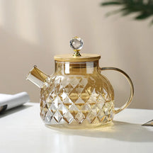 Chaleira de Vidro Borossilicato Tampa de Inox Diamond