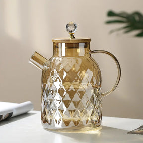 Chaleira de Vidro Borossilicato Tampa de Inox Diamond