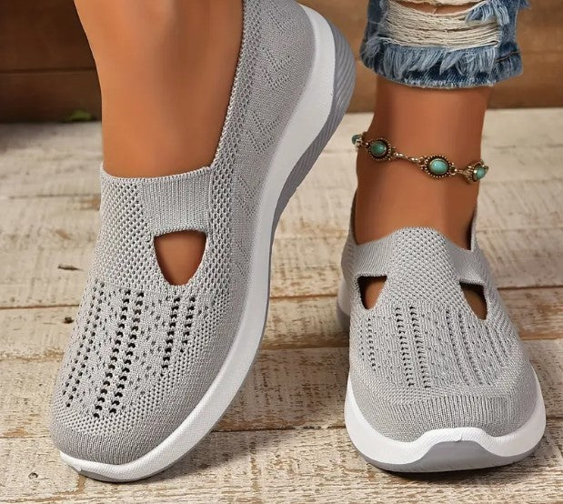 Tênis femininos com recortes e respiráveis para caminhada com [10%PrimeiraCompra]+Frete Grátis