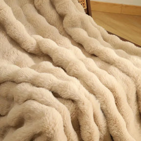 Cobertor de Decoração para Casa Confortável em Pelúcia de Coelho