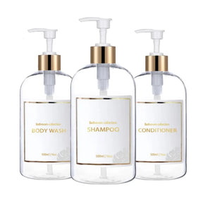 Conjunto de 3 Frascos Dispensadores Premium de Banheiro 500ml