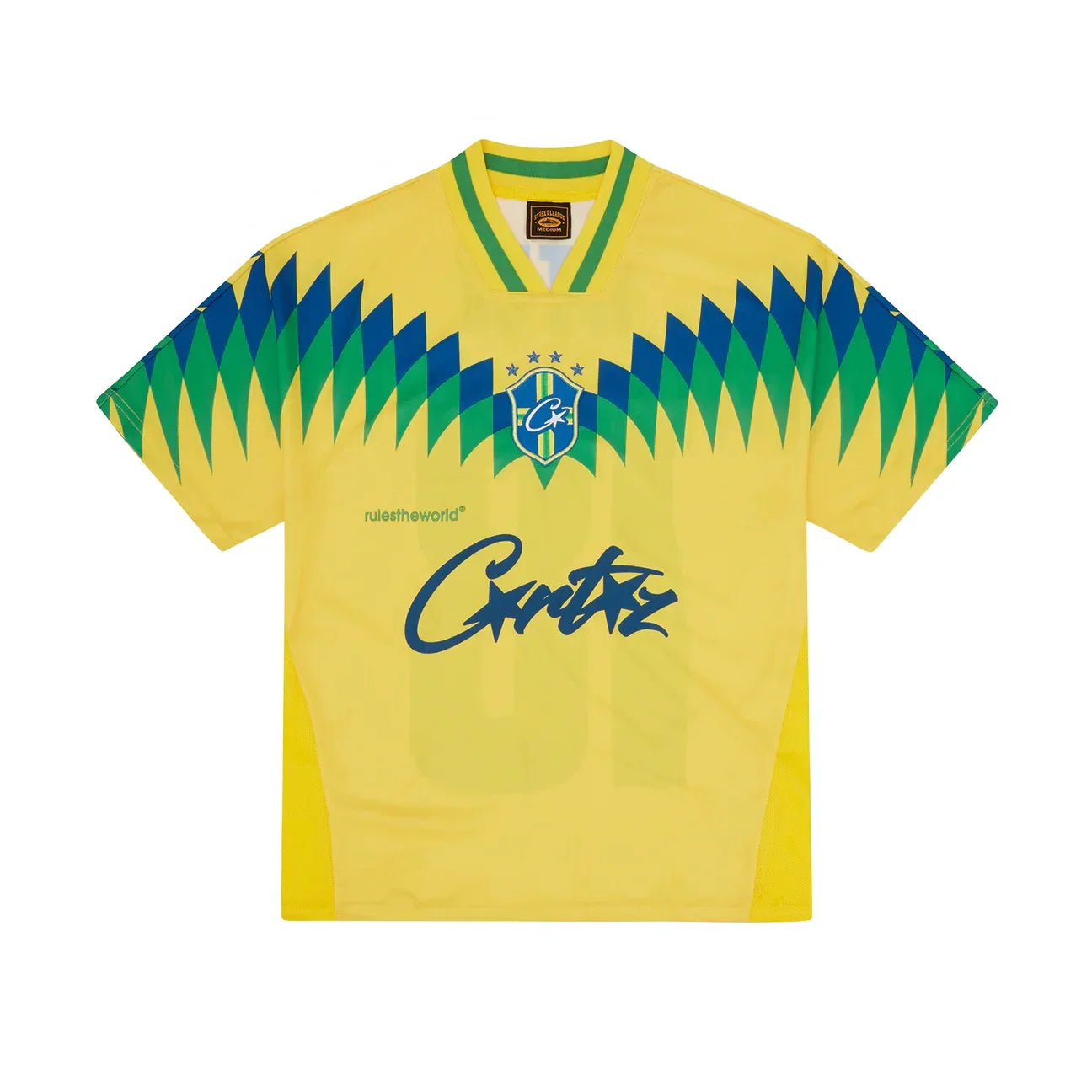 Camiseta Corteiz Futebol Brasil Amarela