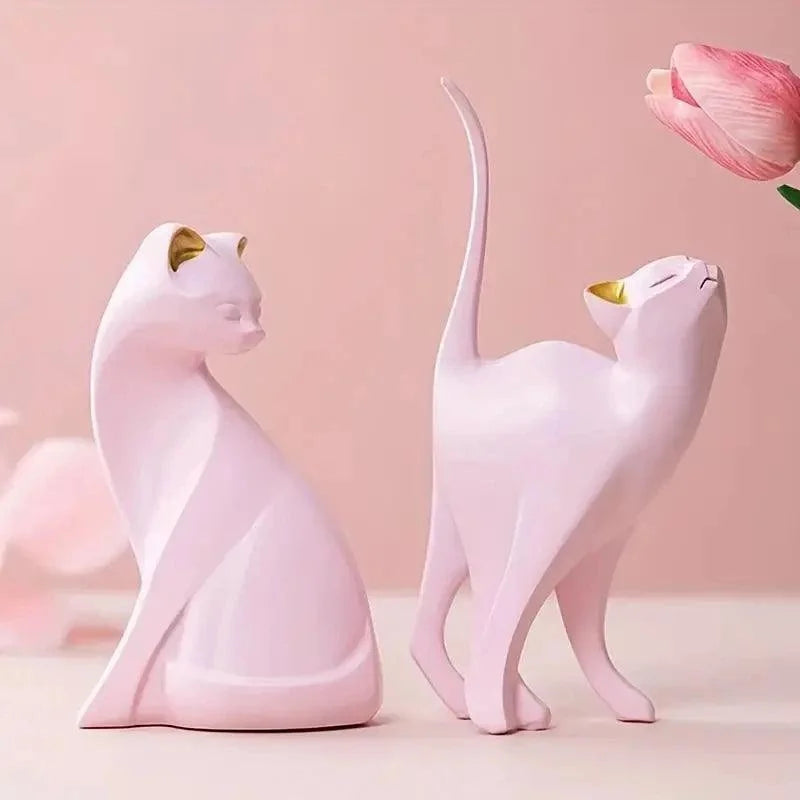 Decoração Criativa Estátuas de Gatos