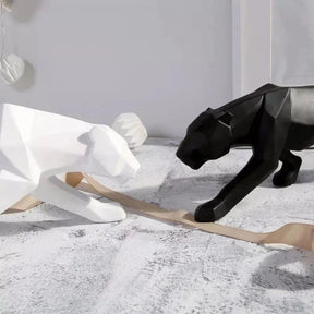 Decoração de Mesa de Resina Estátua Leopardo