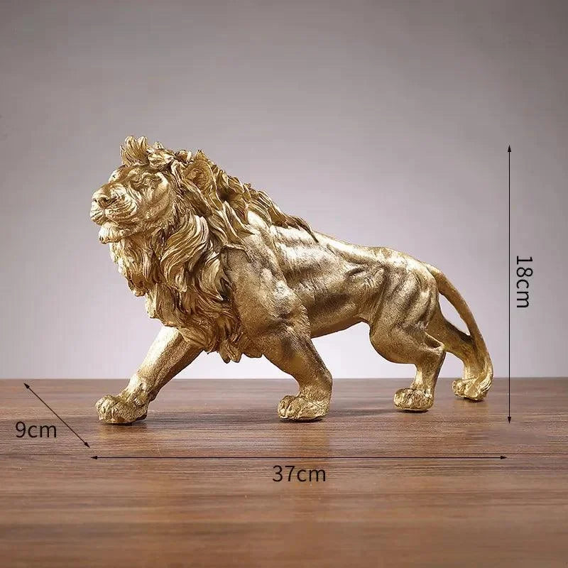 Decoração Estátua de Leão Dourado