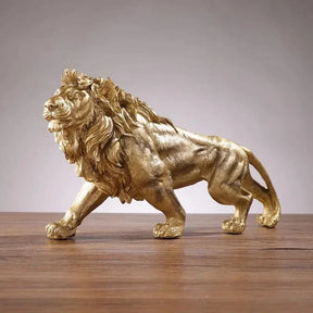 Decoração Estátua de Leão Dourado