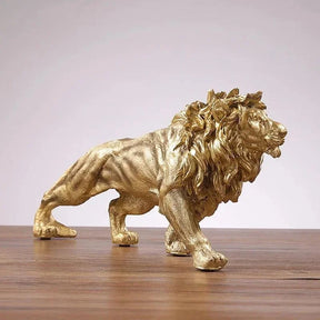 Decoração Estátua de Leão Dourado