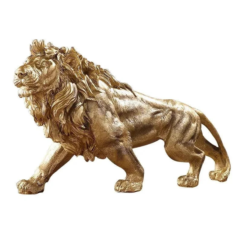 Decoração Estátua de Leão Dourado