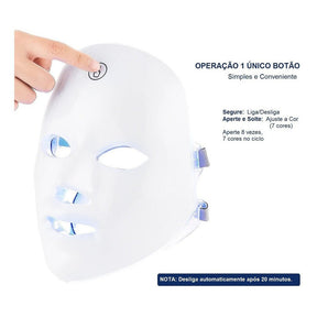 DermaLight ™ - Máscara de LED Fototerapia 7 Cores - Tudo Tem