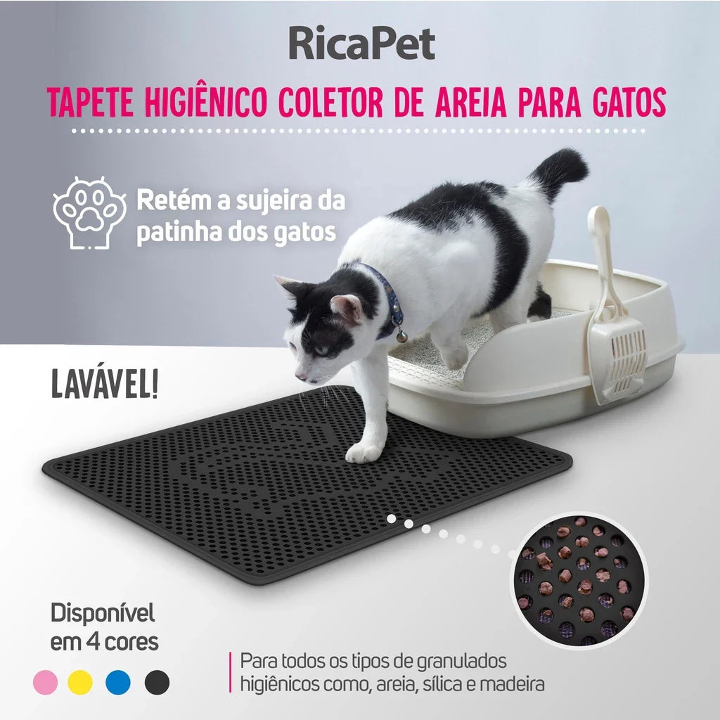 Tapete Higiênico para Gatos Anti-Sujeira e Coletor de Areia | CatClean Mat™