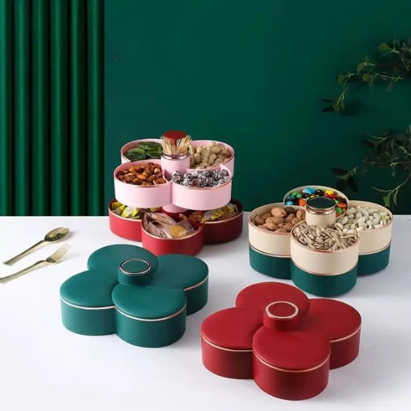 Dispenser Organizador de Alimentos Doces e Frutas Giratório