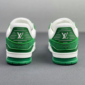 Louis Vuitton Trainer Green Monogram Denim White