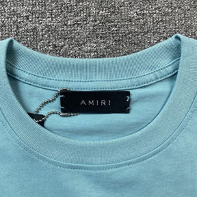 Camiseta Amiri Staggered Logo Azul