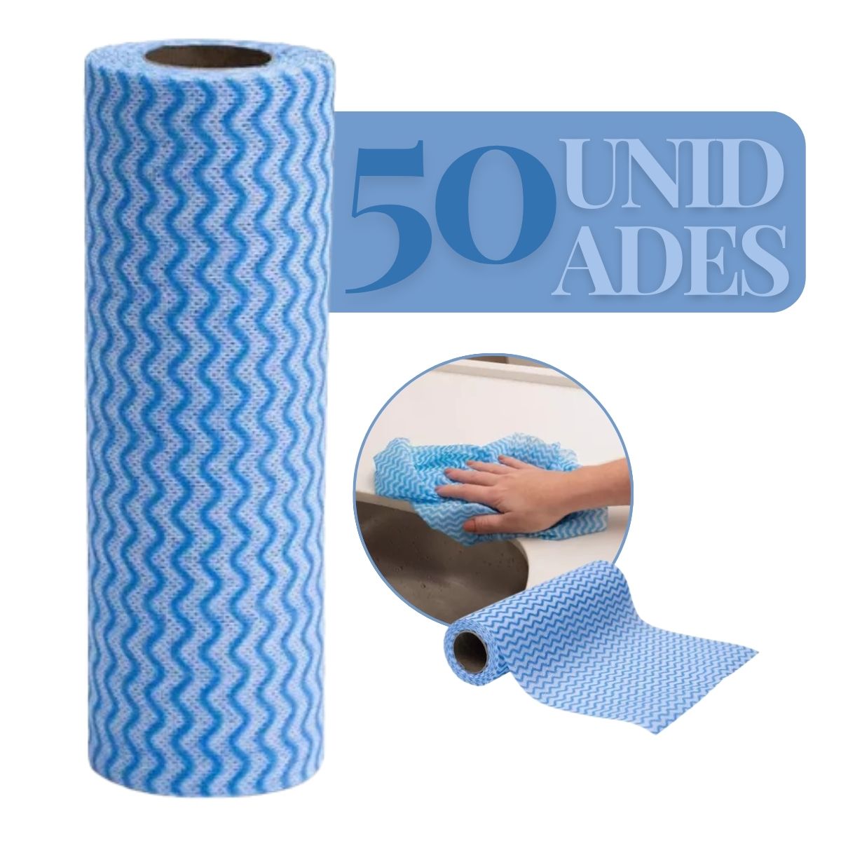 Pano Life Clean Azul 50Un 28X40CM com 15%PrimeiraCompra+Frete Grátis