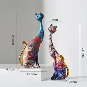 Esculturas Decorativas Gatos Estilo Europeu em Resina